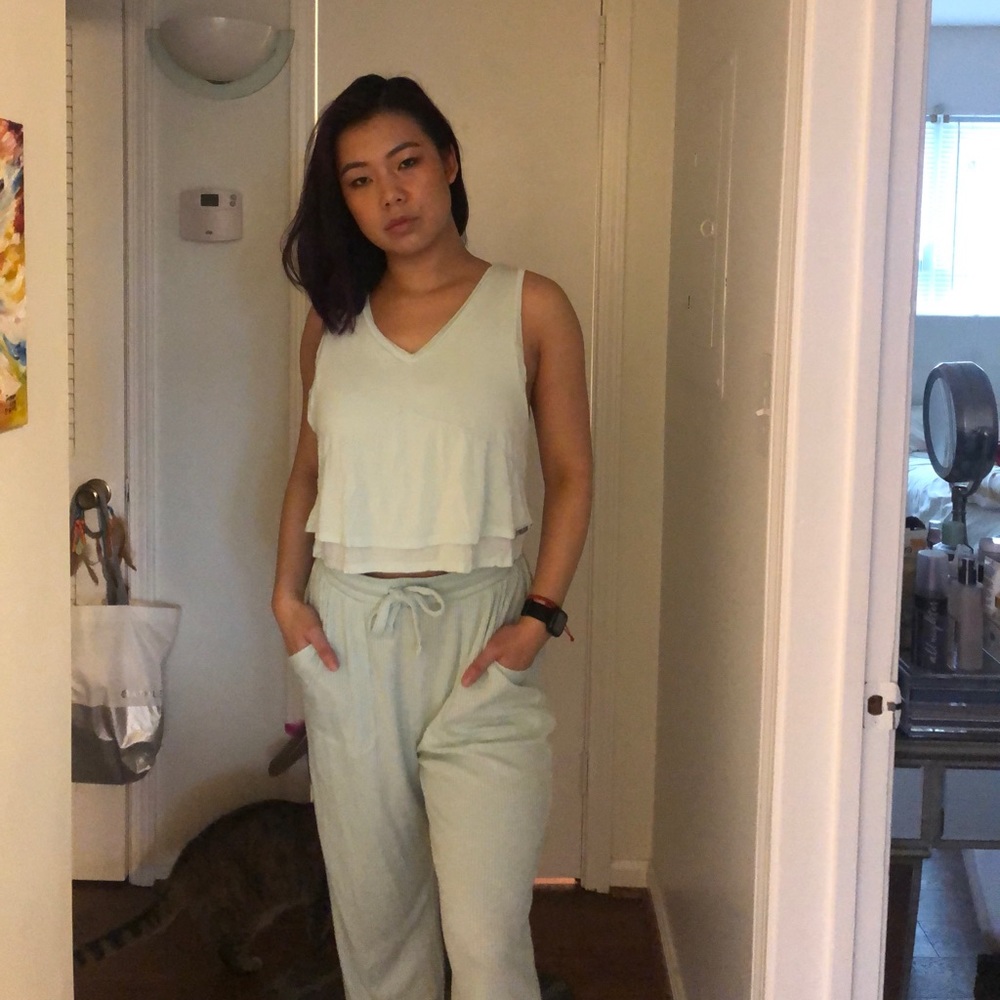 Gymshark Relaxed Crop Top Washed Green M